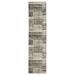 HomeRoots 2' X 8' Grey Charcoal Ivory Tan Brown And Beige Geometric Power Loom Stain Resistant Runner Rug - 2' x 6' Runner