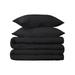 HomeRoots Black Queen Cotton Blend 650 Thread Count Washable Duvet Cover Set