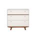 HomeRoots 36" Brown and White Solid Wood Three Drawer Standard Chest