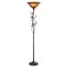 HomeRoots 72" Rusted Torchiere Floor Lamp With Brown Frosted Glass Dome Shade - 16