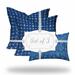 HomeRoots Set Of Three 20" X 20" Blue And White Zippered Gingham Throw Indoor Outdoor Pillow Cover - 4