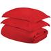 HomeRoots Red Queen Cotton Blend 300 Thread Count Washable Duvet Cover Set