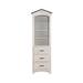 HomeRoots78" Gray And White Four Tier Barrister Bookcase With Three Drawers - 14