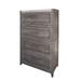 HomeRoots 37" Gray Solid Wood Four Drawer Standard Chest