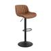Set Of Two 42" Brown And Black Faux Leather And Steel Swivel Low Back Adjustable Height Bar Chairs With Footrest - 19.49