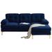 83" L-Shape Velvet Sectional Sofa, Convertible Sectional Sofa Chaise, with Large Side Storage Pockets and Movable Ottoman.