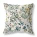 HomeRoots 26" X 26" White And Green Broadcloth Floral Throw Pillow - 29