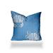 HomeRoots 12" X 12" Blue And White Crab Blown Seam Coastal Throw Indoor Outdoor Pillow - 18