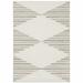 HomeRoots 5' X 8' Beige Grey Sage Green Pale Blue Brown And Charcoal Geometric Power Loom Stain Resistant Area Rug - 5' x 8'