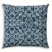 HomeRoots 20" X 20" Indigo And Navy Blown Seam Stencil Throw Indoor Outdoor Pillow - 18