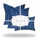 HomeRoots Set Of Three 20" X 20" Blue And White Blown Seam Gingham Throw Indoor Outdoor Pillow - 19