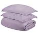 HomeRoots Pink Lavender King Cotton Blend 300 Thread Count Washable Duvet Cover Set