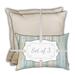 HomeRoots Set Of Three 18" X 18" Tan And Seafoam Zippered Solid Color Throw Indoor Outdoor Pillow - 18.25