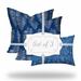 HomeRoots Set Of Three 20" X 20" Blue And White Enveloped Coastal Throw Indoor Outdoor Pillow - 19