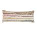 HomeRoots 14" X 36" Off-White Red Blue Orange And Green 100% Cotton Striped Zippered Pillow