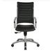 HomeRoots Black Faux Leather Tufted Seat Swivel Adjustable Task Chair Leather Back Steel Frame - 22.37