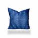 HomeRoots 24" X 24" Blue And White Enveloped Gingham Throw Indoor Outdoor Pillow - 19