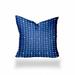 HomeRoots 26" X 26" Blue And White Enveloped Gingham Throw Indoor Outdoor Pillow Cover - 18