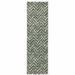 HomeRoots 2' X 8' Blue Ivory Grey Beige And Light Blue Geometric Power Loom Stain Resistant Runner Rug - 2' x 6' Runner