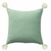 HomeRoots 20" X 20" Green And Ivory 100% Cotton Zippered Pillow