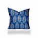 HomeRoots 20" X 20" Blue And White Enveloped Tropical Throw Indoor Outdoor Pillow Cover - 4