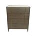 HomeRoots 39" Dark Brown and gold Solid Wood Four Drawer Standard Dresser