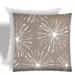 HomeRoots 17" X 17" Taupe And White Zippered Floral Throw Indoor Outdoor Pillow - 14