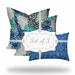 HomeRoots 20" X 20" Blue And White Zippered Floral Throw Indoor Outdoor Pillow Cover - 4