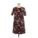 Hail3y:23 Casual Dress - Shift: Burgundy Floral Dresses - Women's Size X-Large