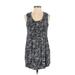 Anthropologie Casual Dress - Mini Scoop Neck Sleeveless: Black Print Dresses - Women's Size Small