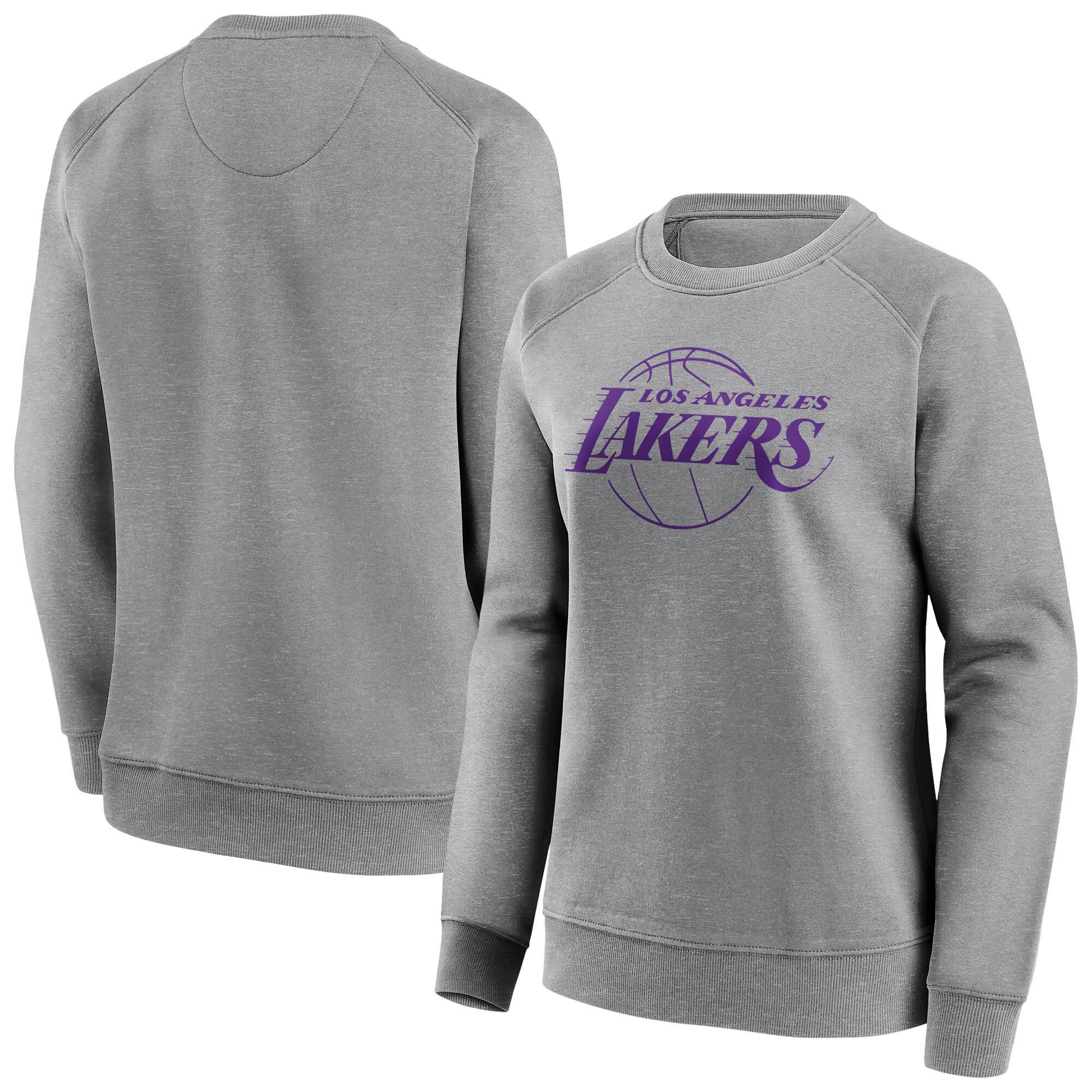 Los Angeles Lakers Fanatics Branded Iconic Mono Logo Graphic Crew Sweatshirt - Sportgrau - Damen Image