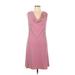 Freedom Trail Casual Dress - A-Line Cowl Neck Sleeveless: Pink Stripes Dresses - Women's Size Large