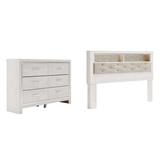 Signature Design by Ashley Altyra Upholstered 2 Piece Dresser Set Upholstered in White | King | Wayfair PKG009484