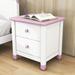 Latitude Run® 2 - Drawer Nightstand Wood in Pink | 20.5 H x 20 W x 17 D in | Wayfair 6A211A868A994ED68713738EFC36C9AA