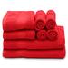 MoNiBloom 8 Piece Towel Set, 100% Cotton, 2 Bath Towels 27x54", 2 Hand Towels 16x28" & 4 Wash Cloths 12x12" in Red | 27 W in | Wayfair