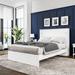 Latitude Run® Delorian Platform Bed Wood in White | 13 H x 54.75 W x 75 D in | Wayfair 09E2ECADEDF14A028143FAB67D637BB1