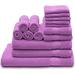 Hokku Designs Jazlena 15 Piece 100% Cotton Bath Towels Hand Towels Wash Cloths Set 100% Cotton in Pink/Indigo | 27 W in | Wayfair