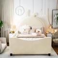 Trinx Irfana Daybed w/ Rabbit Ear Shaped Headboard Upholstered/Velvet in Brown | 47.2 H x 41.3 W x 78.7 D in | Wayfair