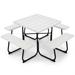 Wade Logan® Biaca Square 8 - Person 35" L Outdoor Restaurant Picnic Table Plastic/Metal in White | 35 W x 35 D in | Wayfair