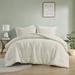 Latitude Run® Yosan 3 Piece Knitted Jersey Comforter Set Polyester/Polyfill/Microfiber in White | Full/Queen Comforter + 2 Standard Shams | Wayfair