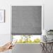 Symple Stuff Handmade Motorized Blackout Textured Roman Shade Synthetic Fabrics in White | 72 H x 36 W in | Wayfair