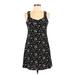 Wallflower Casual Dress - A-Line Scoop Neck Sleeveless: Black Print Dresses - Women's Size Medium