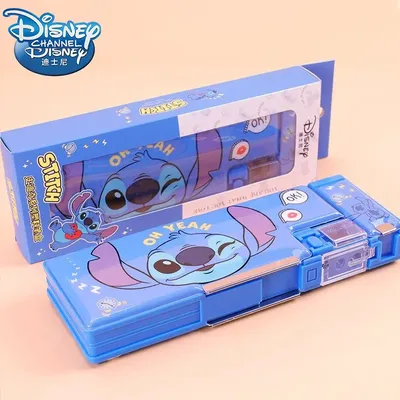 Disney-Boîte de rangement multifonction Stitch pour enfants double couche résine dessin animé