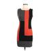 Freeway Casual Dress - Bodycon Scoop Neck Sleeveless: Black Color Block Dresses - Women's Size Medium