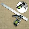 Adjustable Combination Spirit Level Ruler 30cm Angle Square Protractor Measuring Tools Set Precise Stainless Steel Aluminum