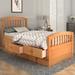 Twin Size Platform Bed Solid Wood Storage Bed with 6 Storage Drawers and Slatted Frame, Headboard Included