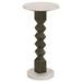 Coaster Furniture Colette Round Marble Top Side Table White and Dark Grey - 10.50'' x 10.50'' x 22.00''