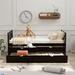 Multi-functional Twin Size Daybed with Two Storage Drawers and Trundle Bed, Wood Slat Support Frame