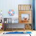 House-Shaped Twin Size Kids Loft Bed with Semi-Enclosed Roof, Silver