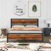 Queen Metal & Wood Bed Frame w/Headboard&Footboard,Platform Bed,Black